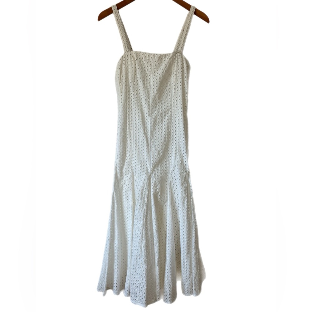 Anthropologie Maeve Lelia Eyelet Midi Dress $188 Size 6 White Summer Chic